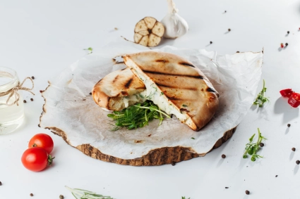 Pita with suluguni and greens